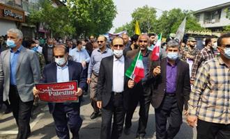 حضور مدیریت، کارکنان و کارگزاران زیارتی استان گلستان در راهپیمایی روز جهانی قدس
